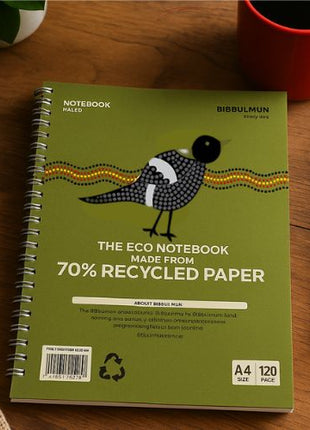 Bibbulmun Everyday A4 Wiro-Bound Notebook 120 page– 70% Recycled Ruled Paper